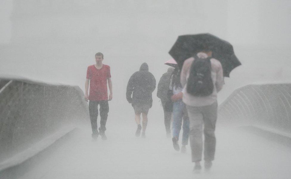 Heavy rain in London