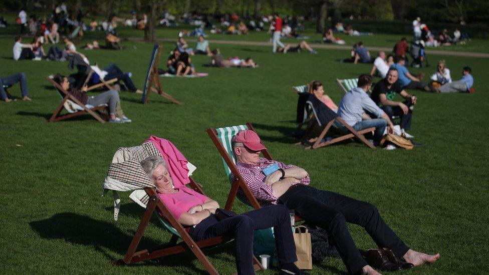 Deck chair basking in London