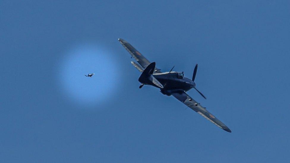 Drone next to Hurricane