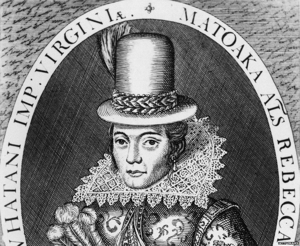 A portrait of Pocahontas in around 1617 shows her in European dress