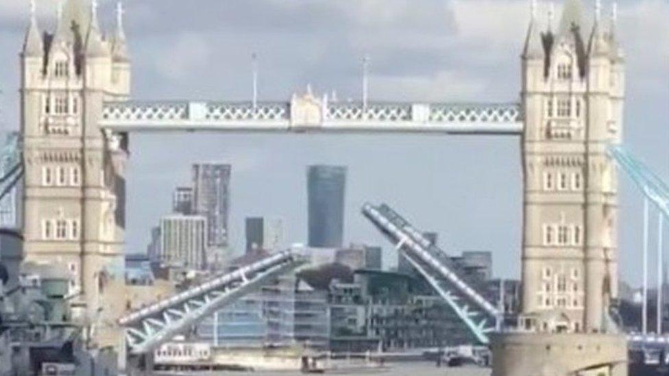 Tower Bridge stuck open