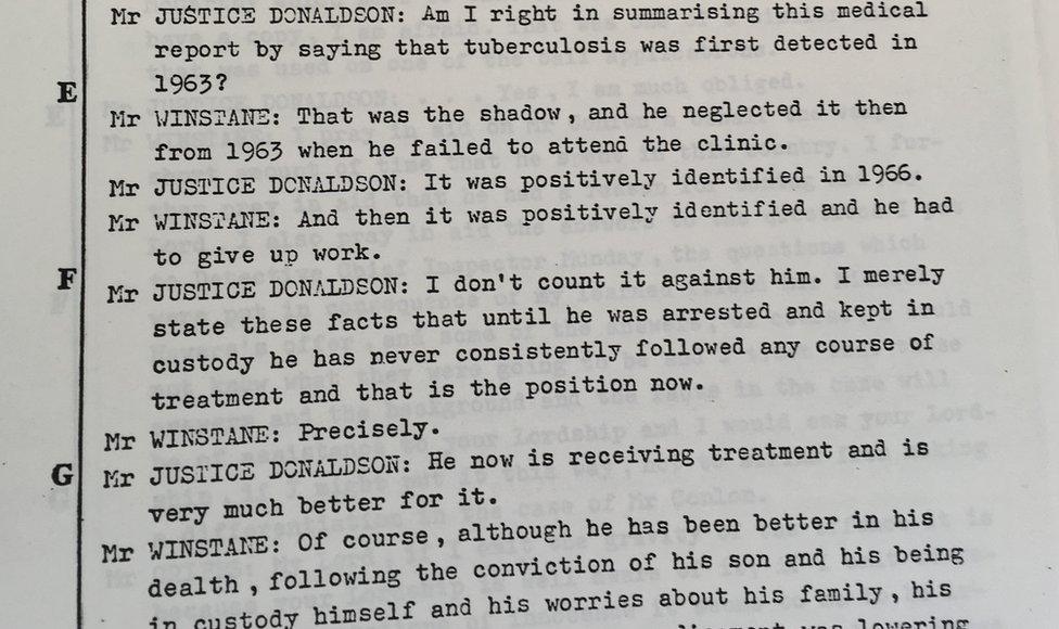 Merlyn Rees's papers contain a "short transcript" of the Maguire Seven trial in 1976, from summing up to sentencing