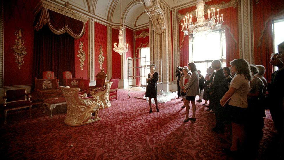 Throne Room at Buckingham Palace ahead of public opening in 1998