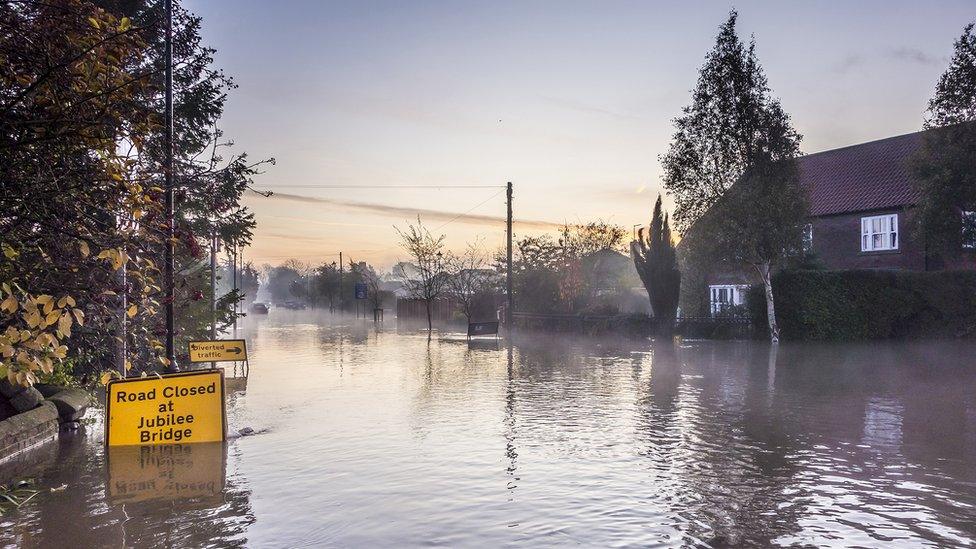 Flooded street in Fishlake