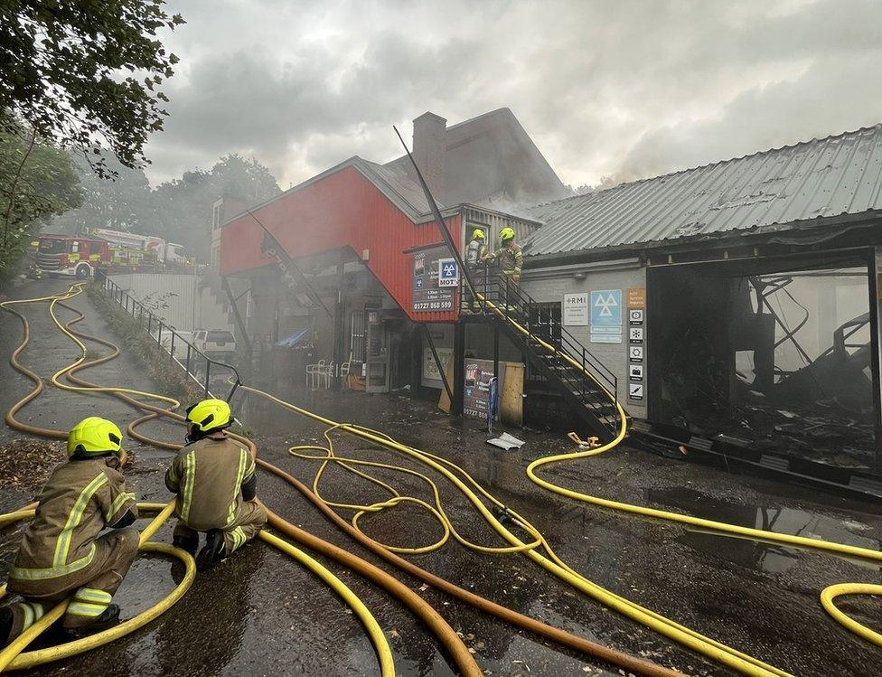 Fire in London Rd, St Albans