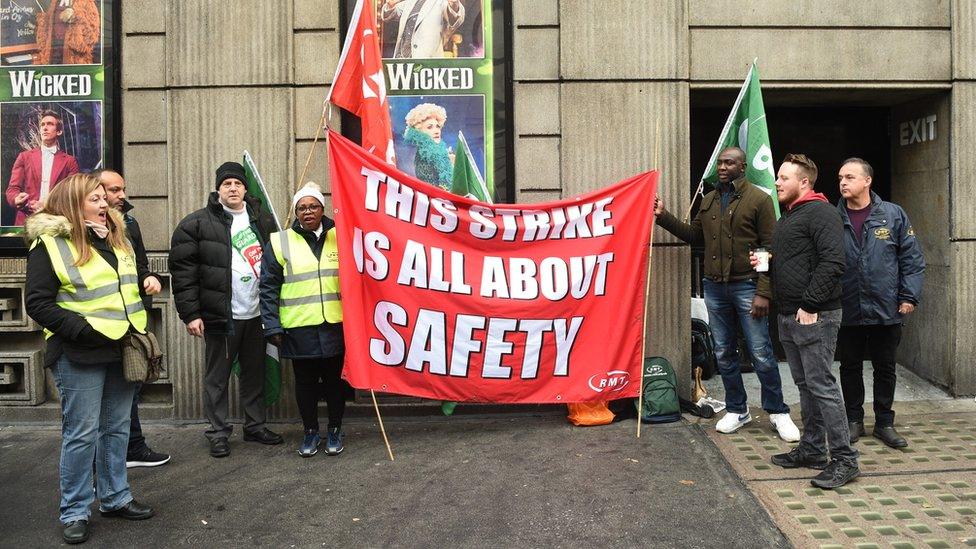 Picket line outside London Victoria station