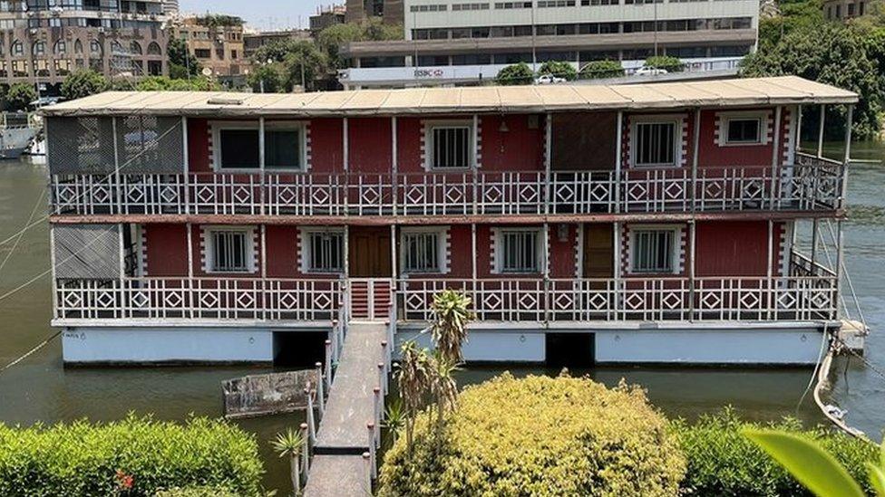 Ekhlas Helmy's houseboat on the River Nile in central Cairo, Egypt