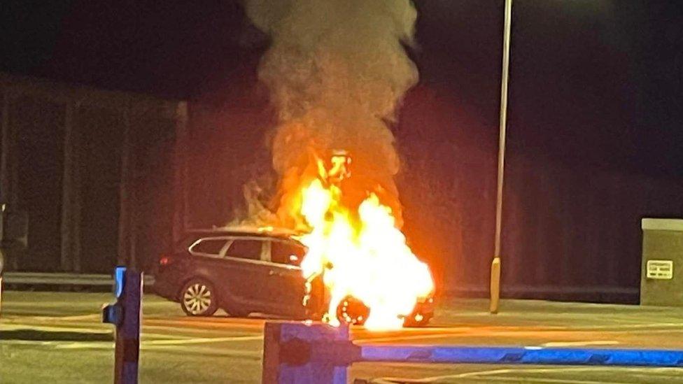 Car on fire