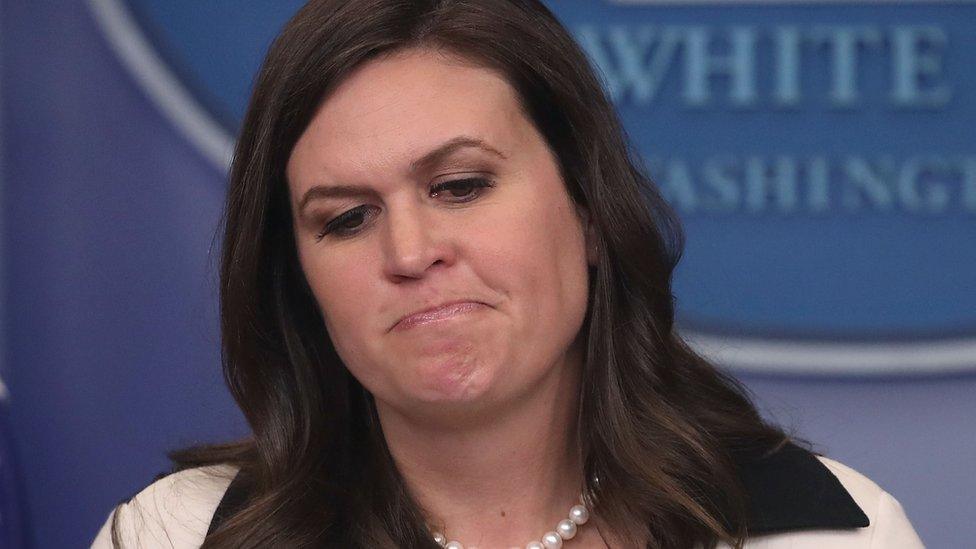 Sarah Huckabee Sanders speaks during press briefing on 11 May 2017 in Washington DC