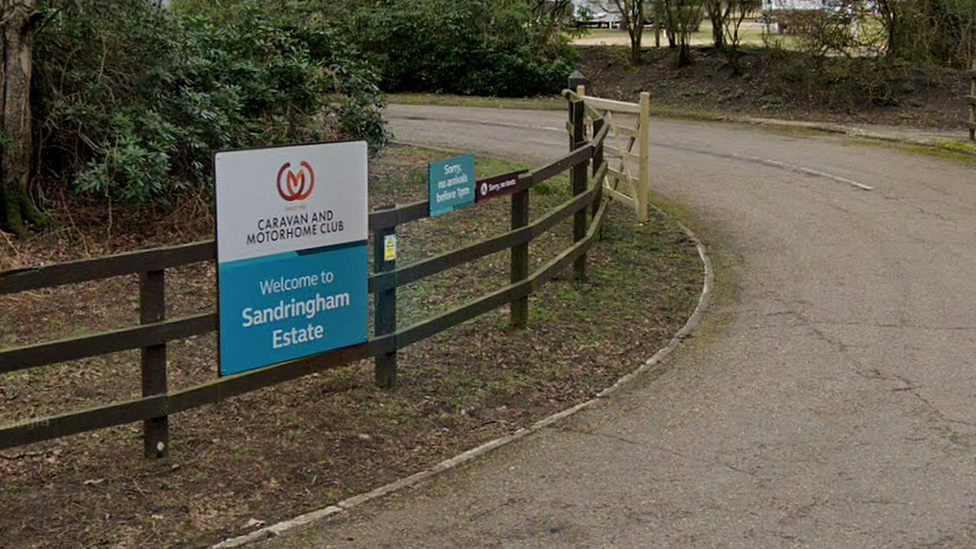 Entrance to Sandringham Caravan and Motorhome Club site