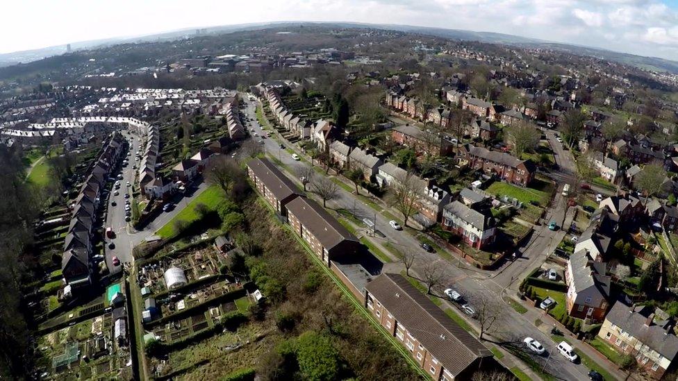 Aerial view of Sheffield