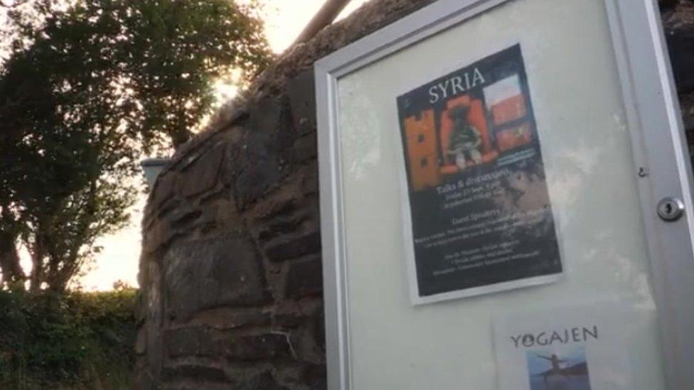 Syria poster in Brynberian