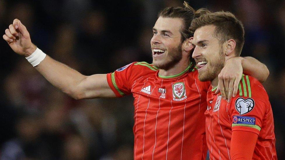 Gareth Bale and Aaron Ramsey of Wales