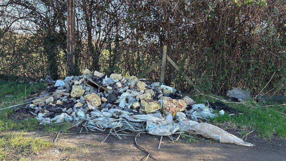 Fly-tipped waste