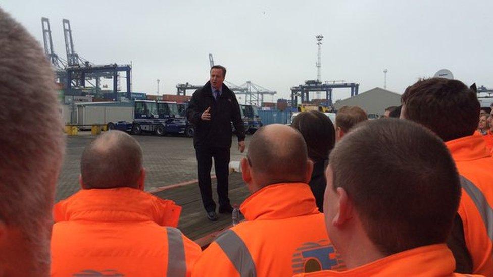 David Cameron in Felixstowe