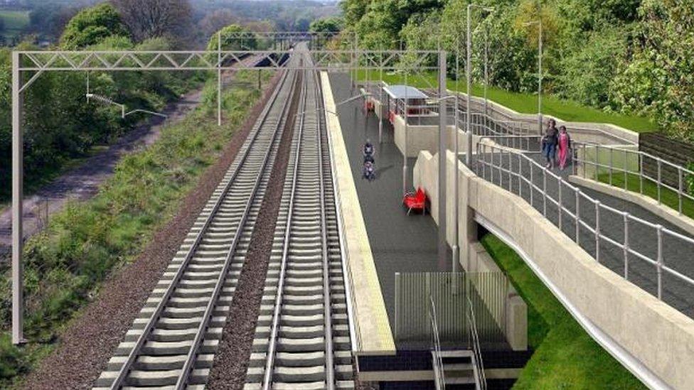 Artist impression of the new station at Apperley Bridge