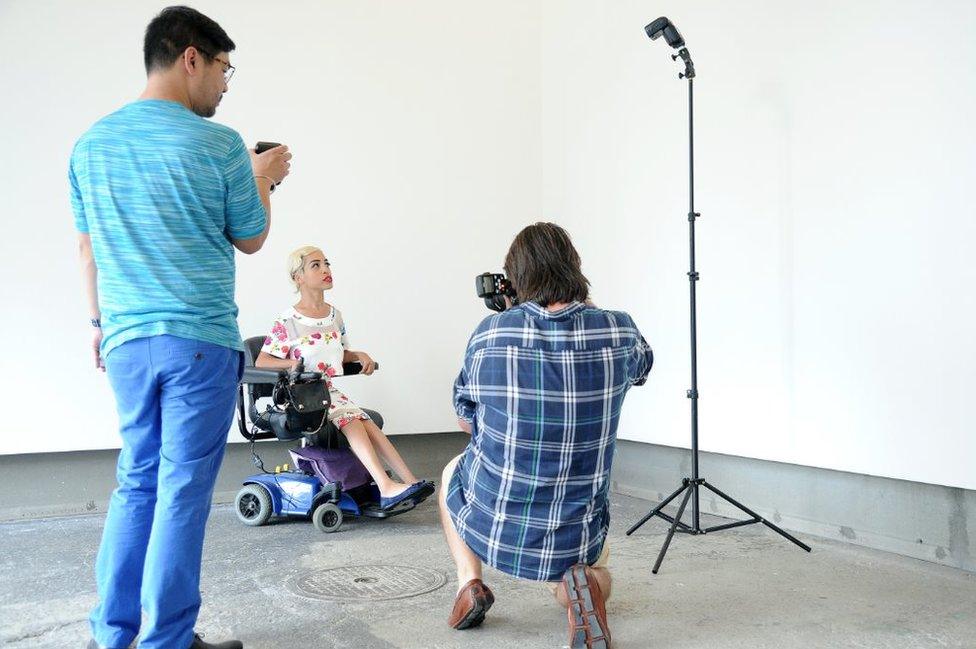 Jillian Mercado during a fashion shoot