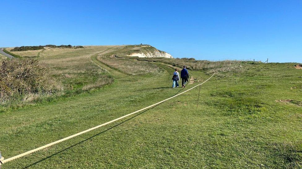 Grassland cliffs in East Sussex