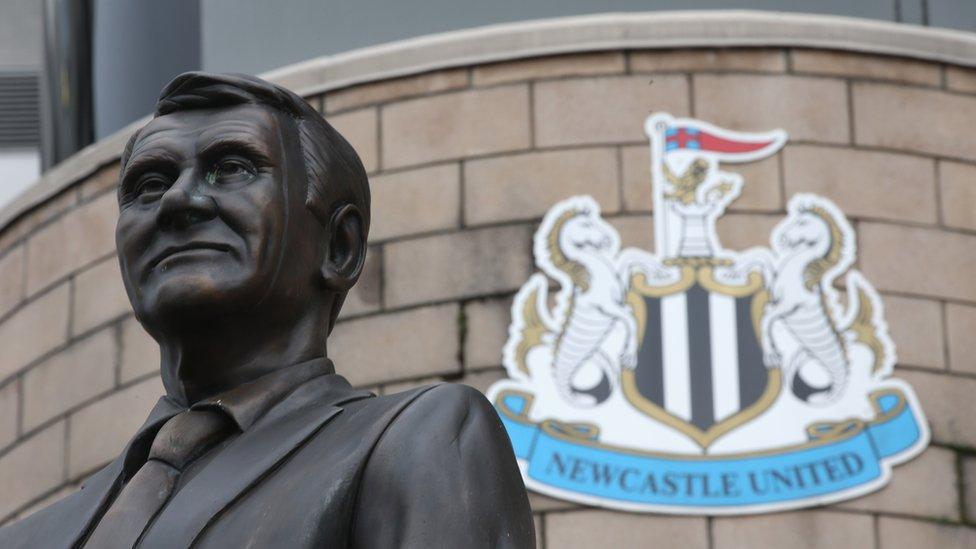 Sir Bobby Robson statue at Newcastle's St James' Park