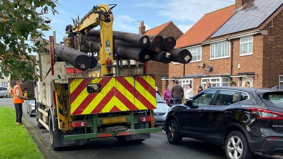 Blocked lorry