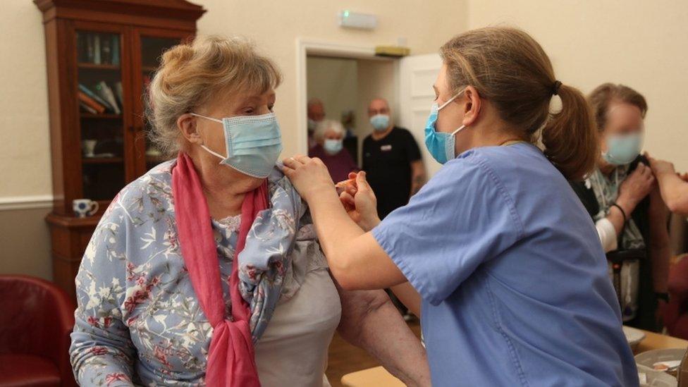 Nursing home residents in Shropshire receive the vaccine