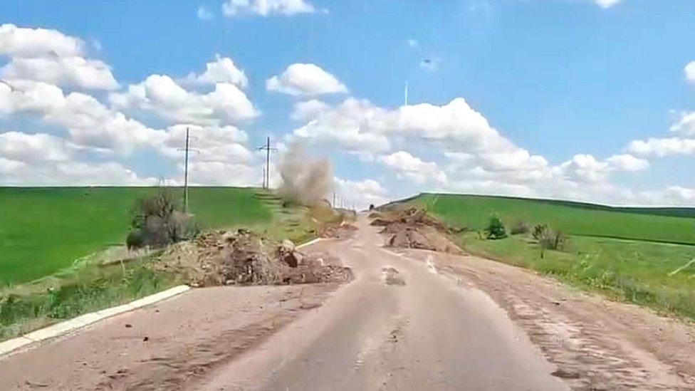 Mr Haidai published a picture of the road indicating damage to the road, which he said was still open