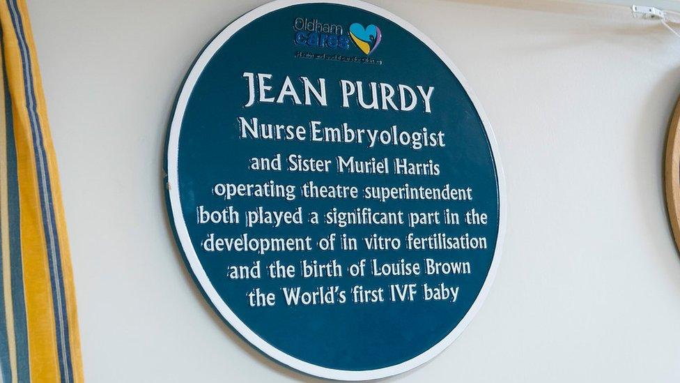 Plaque honouring Jean Purdy and Sister Muriel Harris