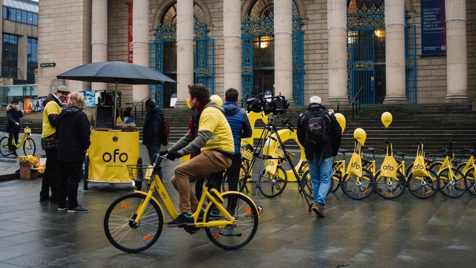 Ofo bikes in Sheffield