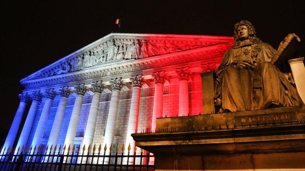 Statue of Jean-Baptiste Colbert in front of France's National Assembly