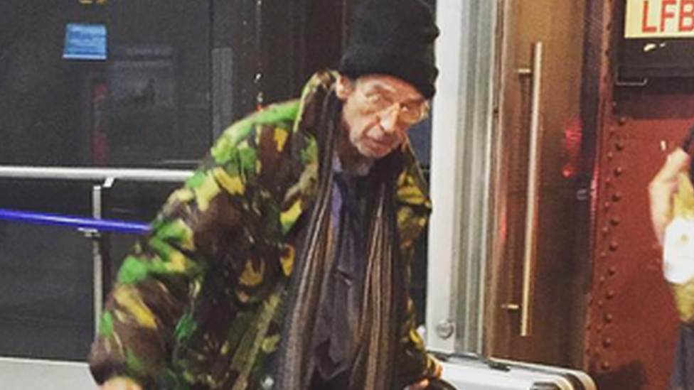 Photo of man at Waterloo railway station