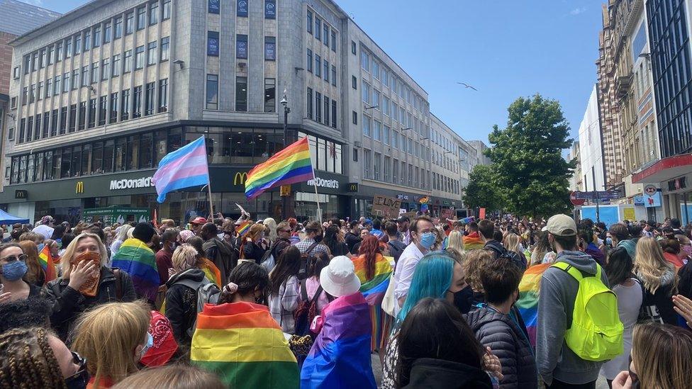 Hundreds of protesters