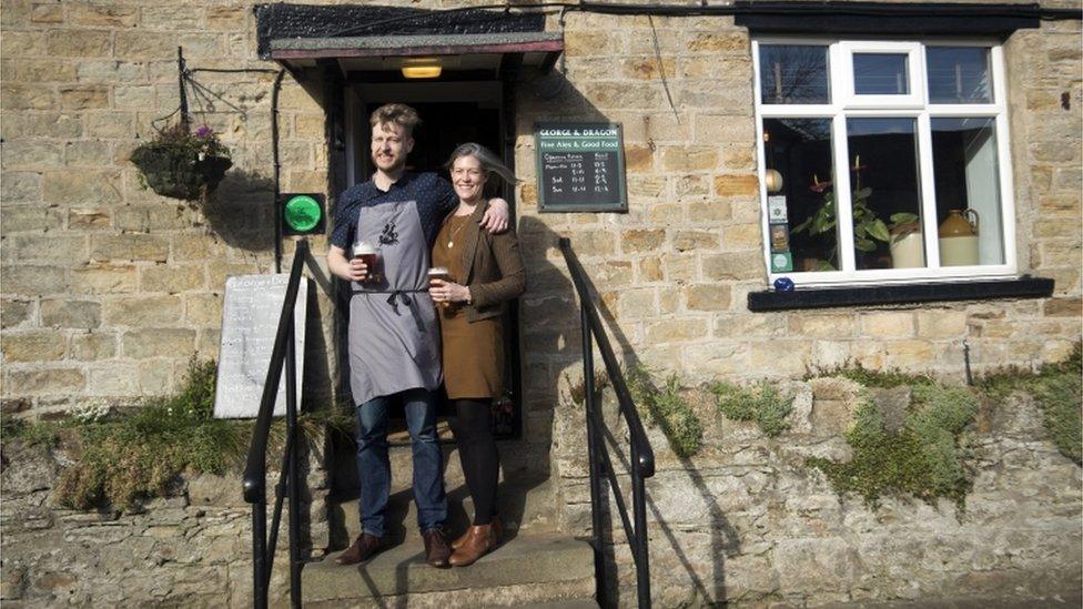 Landlord Stuart Miller and his wife Melissa at the George and Dragon pub