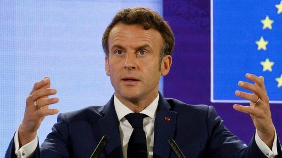 Image shows Emmanuel Macron