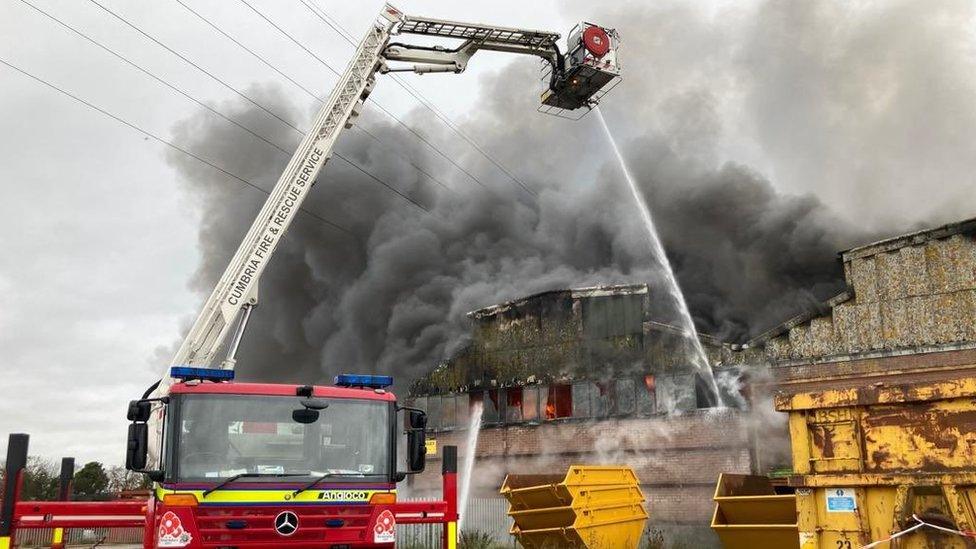 Recycling centre fire