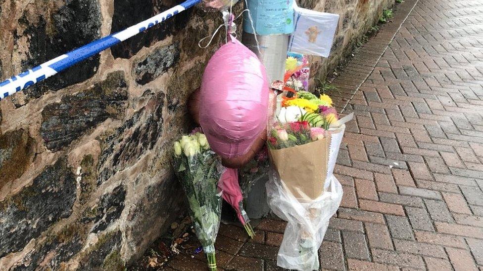 floral tributes left at scene