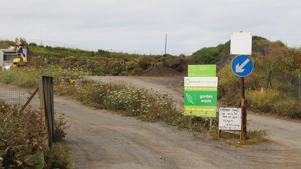 Green waste recycling site at Chouet, Guernsey