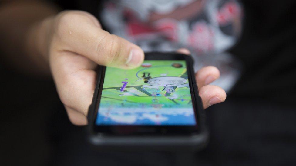 Pokemon Go being played on a phone