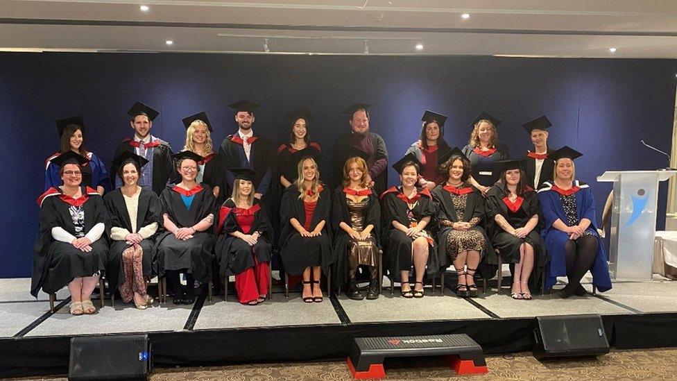 Nursing students at their graduation on Guernsey