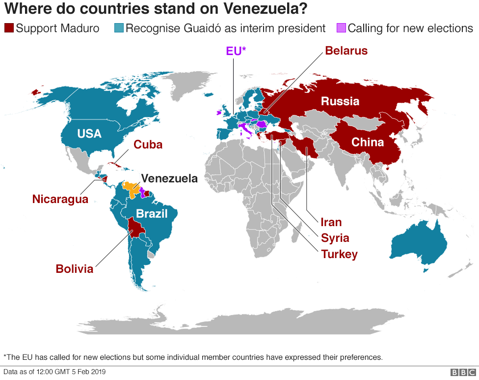 Map showing where countries stand in their support