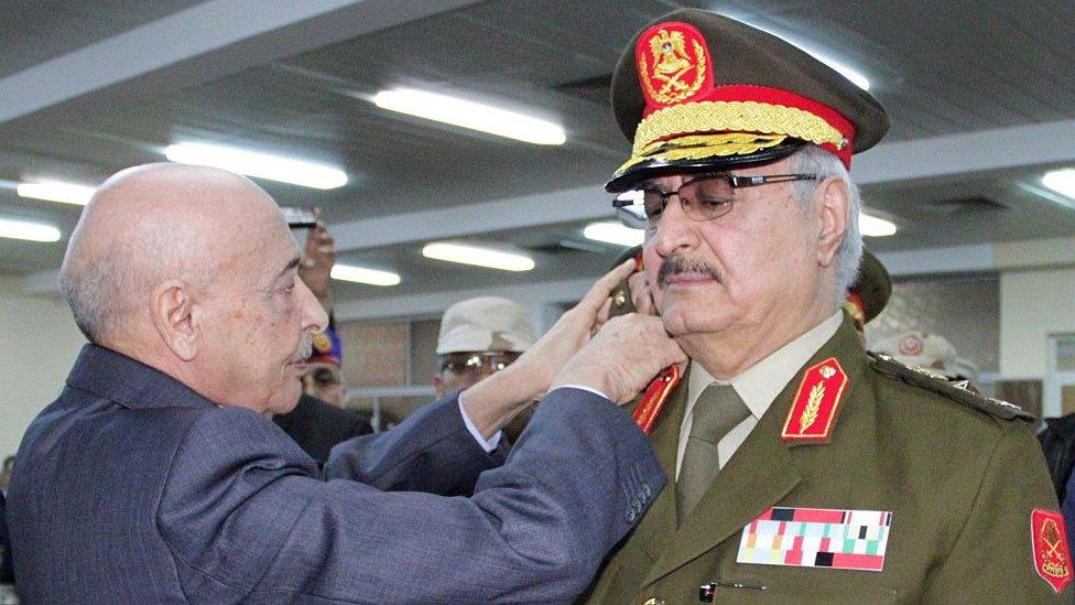 Gen Haftar at swearing-in ceremony in 2015