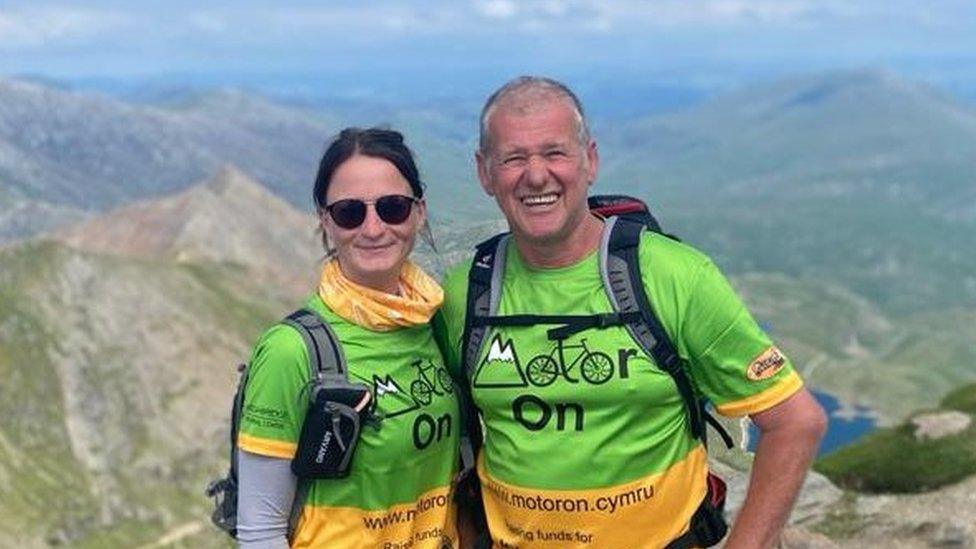 Bob Gledhill at the summit of Snowdon