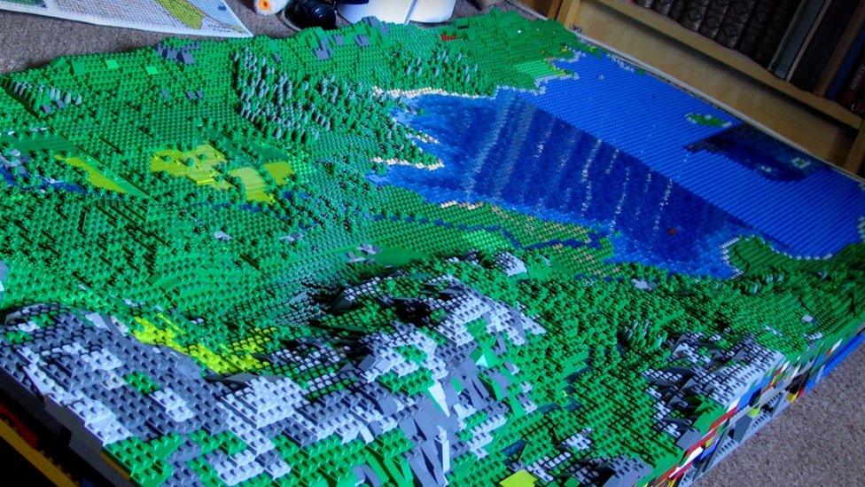 Lego model of the Lake District