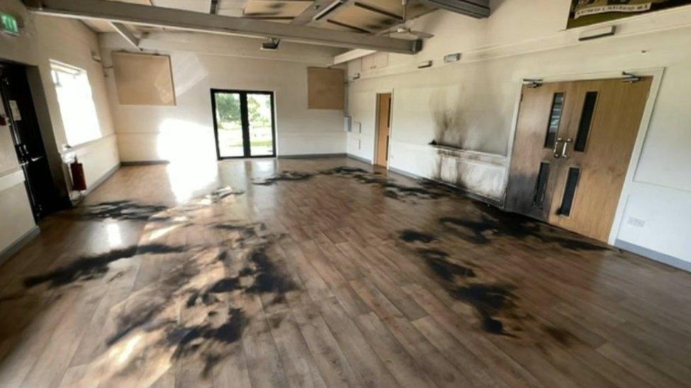 Finmere Village Hall fire damage