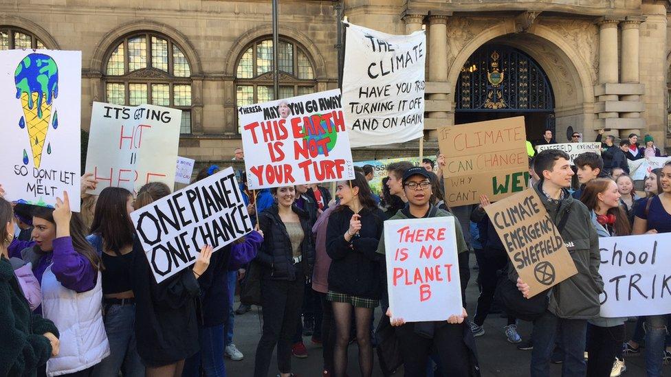 Protesters at Sheffield Town Hall