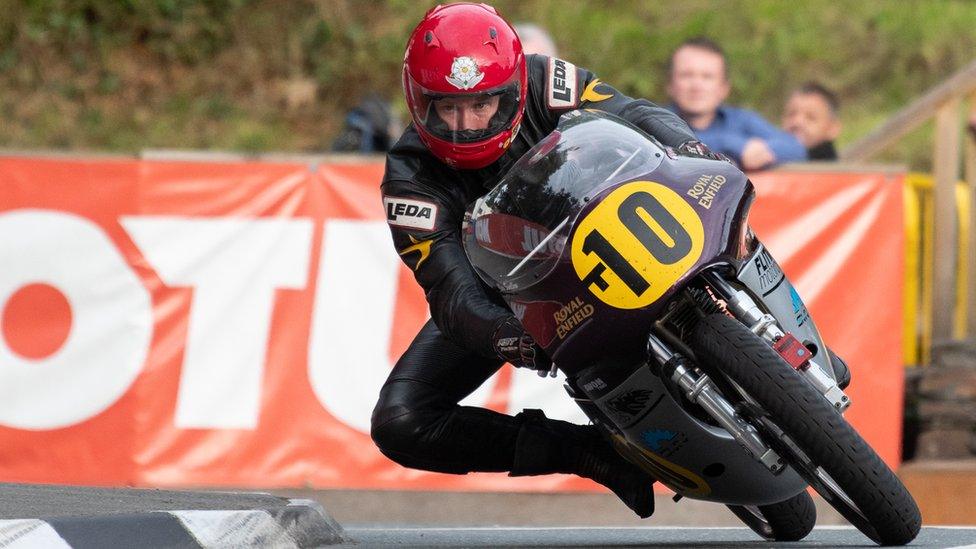 Chris Swallow riding in the Classic TT