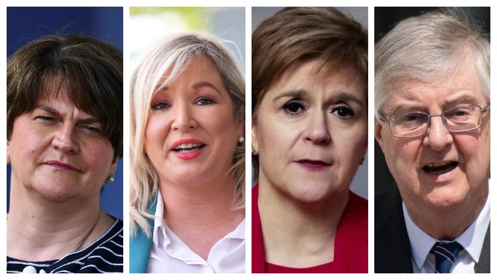 Arlene Foster; Michelle O'Neill' Nicola Sturgeon and Mark Drakeford