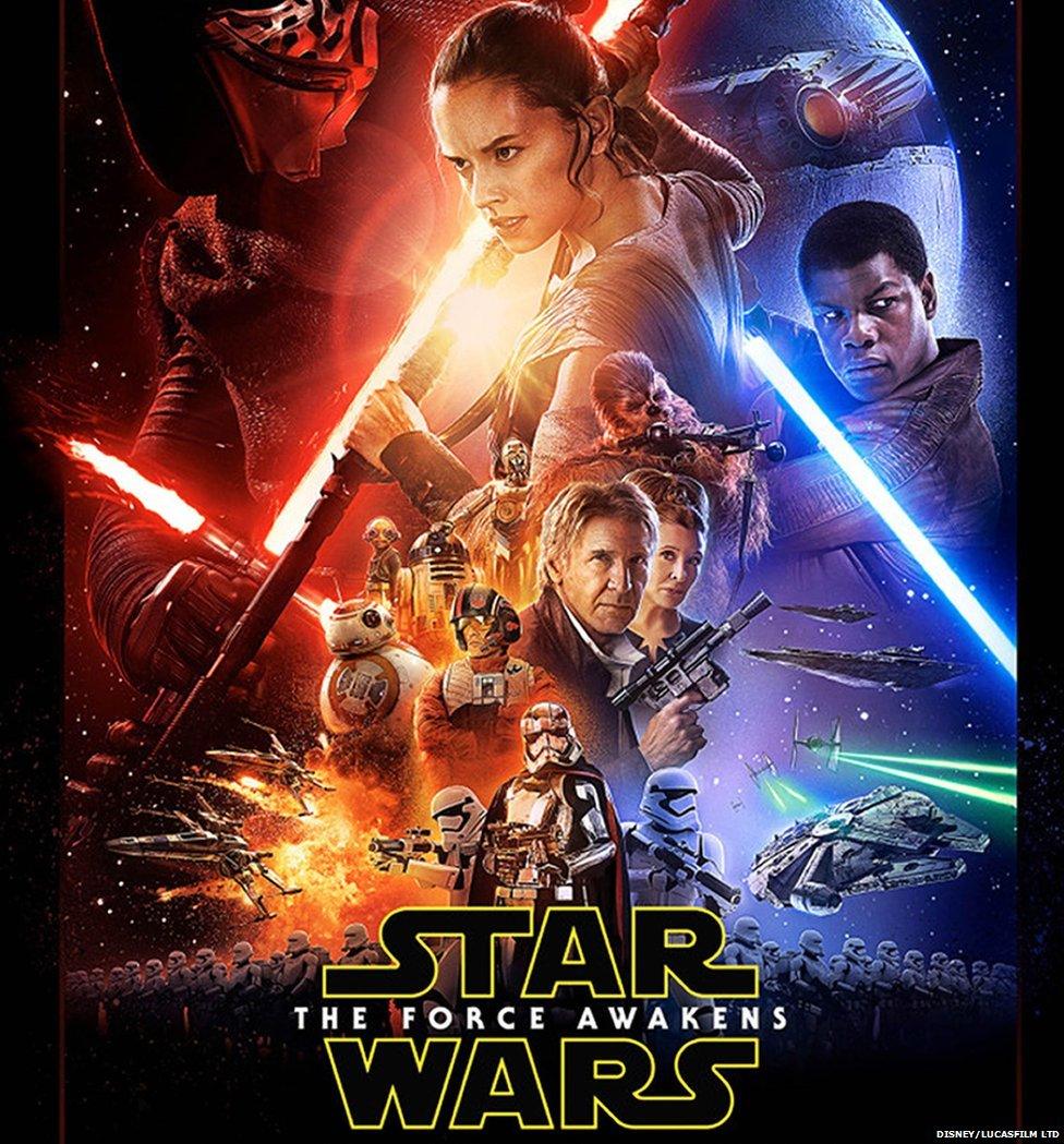 The poster for the Star Wars: The Force Awakens which is out in the UK on December 17, 2015.