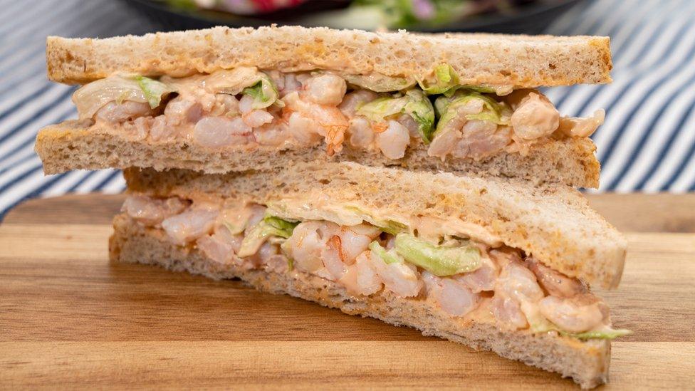 A prawn sandwich