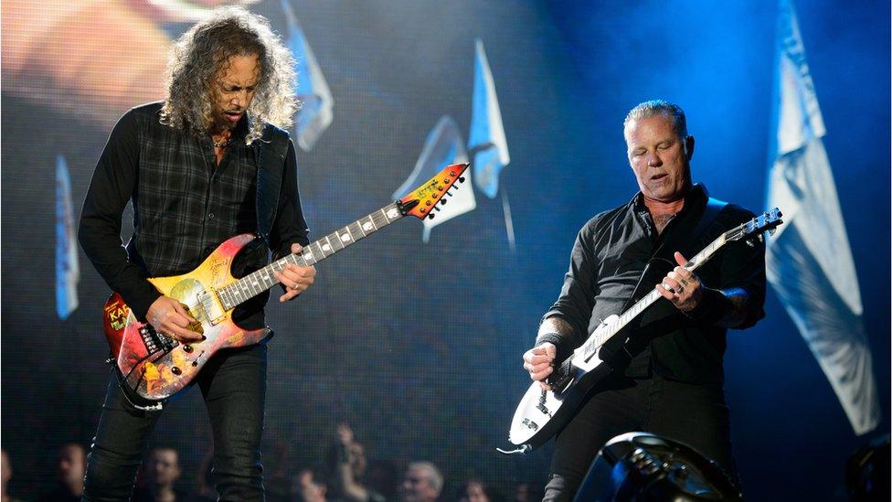Metallica in concert at Glastonbury 2014