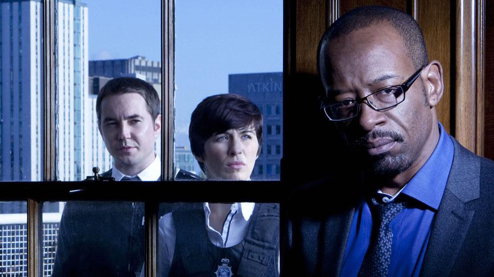 Martin Compston, Vicky McClure and Lennie James in Line of Duty